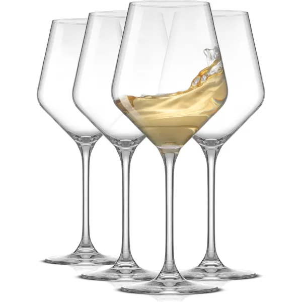 imageJoyJolt Layla White Wine Glasses Set of 4 Italian Glasses 135 oz Clear  Made in Europe135 Oz