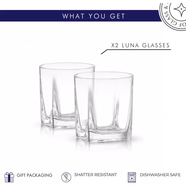 imageJoyJolt Luna Crystal Whiskey Glasses Old Fashioned Whiskey Glass 105 Ounce Ultra Clear Crystal Scotch Glass for Bourbon and Liquor Set Of 2 crystal Glassware