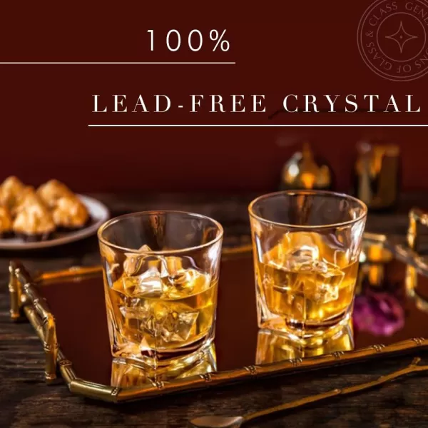 imageJoyJolt Luna Crystal Whiskey Glasses Old Fashioned Whiskey Glass 105 Ounce Ultra Clear Crystal Scotch Glass for Bourbon and Liquor Set Of 2 crystal Glassware