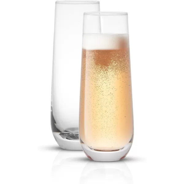 imageJoyJolt Milo Stemless Champagne Flutes Set of 8 Crystal Glasses 94oz Prosecco Wine Flute Mimosa Glasses Set Cocktail Glass Set Water Highball Glass Bar Glassware