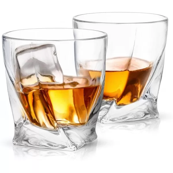 imageJoyJolt Aurora Crystal Whiskey Glass  Twisted Whiskey Glasses  Set of 2 Old Fashioned Liquor Glasses  Crystal Scotch Whisky Glasses for Bourbon  810 ounces Whiskey Drinking GlassesAtlas whiskey Glasses