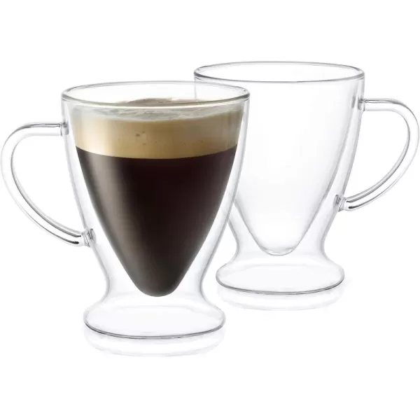 imageJoyJolt Declan Irish Double Wall Insulated Glass Espresso Mugs Set of 2 5Ounces