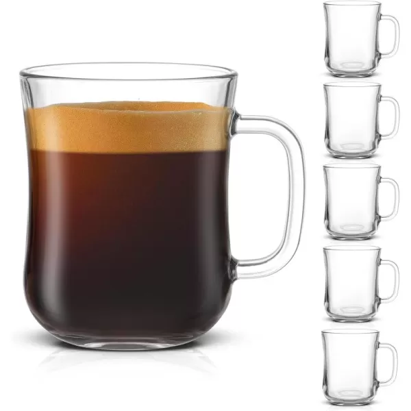 imageJoyJolt Glass Coffee Cups  155oz Diner Coffee Mug Set of 4 Glass Coffee Mugs Coffee Bar Accessories Cafe Style Clear Coffee Mug Cappuccino Cup Latte Cup Tea Cup Large Espresso GlassesSet of 6