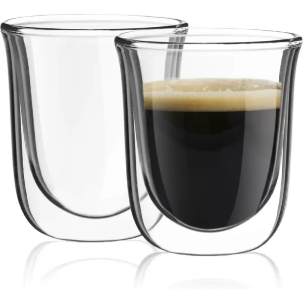 imageJoyJolt Javaah Double Walled Espresso Glasses Espresso Cups Set of 4 2Ounces2 Count Pack of 1