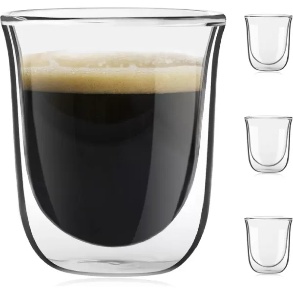 imageJoyJolt Javaah Double Walled Espresso Glasses Espresso Cups Set of 4 2Ounces4 Count Pack of 1