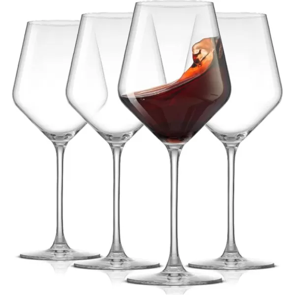 imageJoyJolt Layla White Wine Glasses Set of 4 Italian Glasses 135 oz Clear  Made in Europe17 Oz