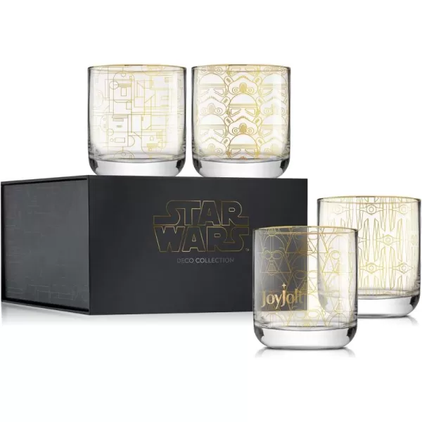 imageJoyJolt Star Wars Glassware Deco Highball Glasses Set of 4 135oz Star Wars Glasses Highball Glass Tumbler with Darth Vader in a Retro Crystal Glass Cup Tall Drinking Water Glasses For KitchenLowball Glasses