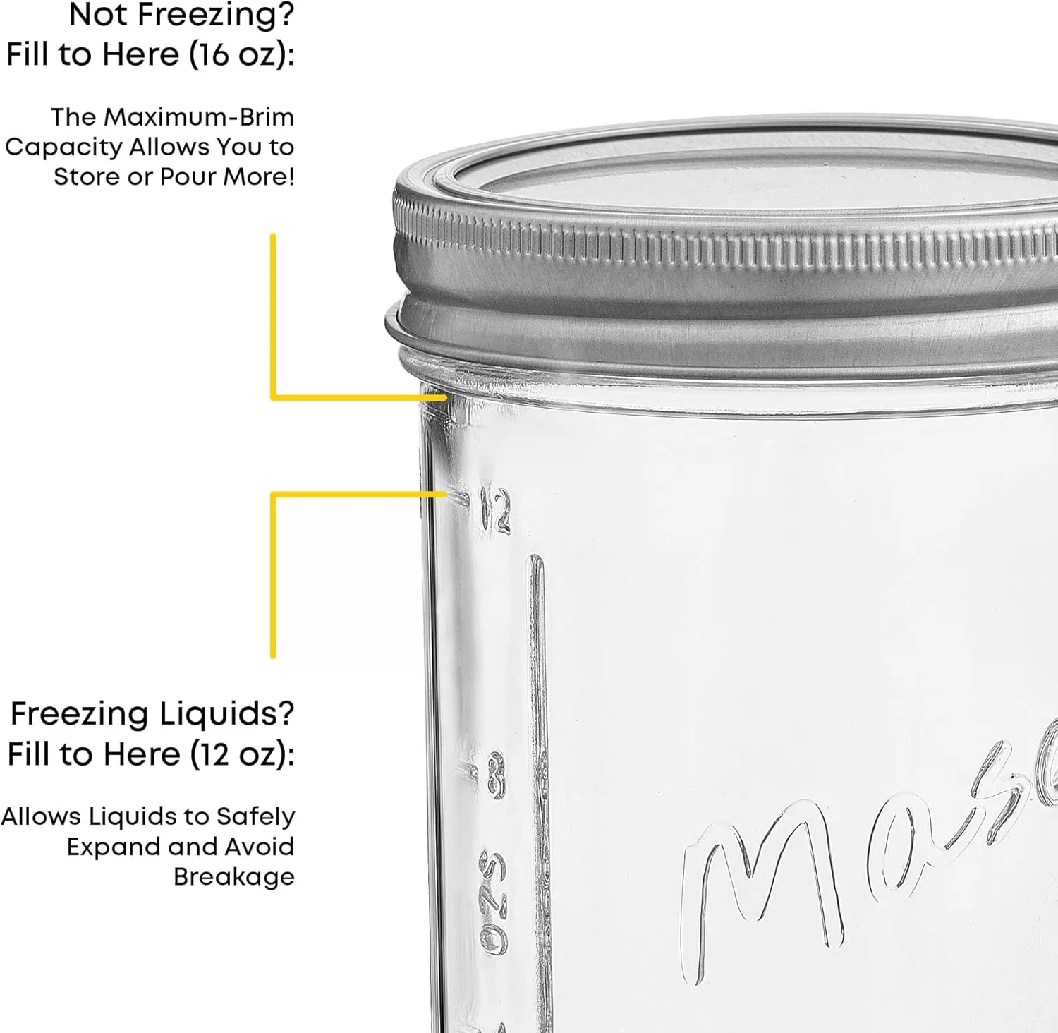 image8 Oz Mason Jars With Lids Labels and Measures 6Pack Wide Mouth Glass Jar with Lid and Band Airtight Canning Jars Overnight Oats Jars Salad Jars Sourdough Starter Jar16 Oz