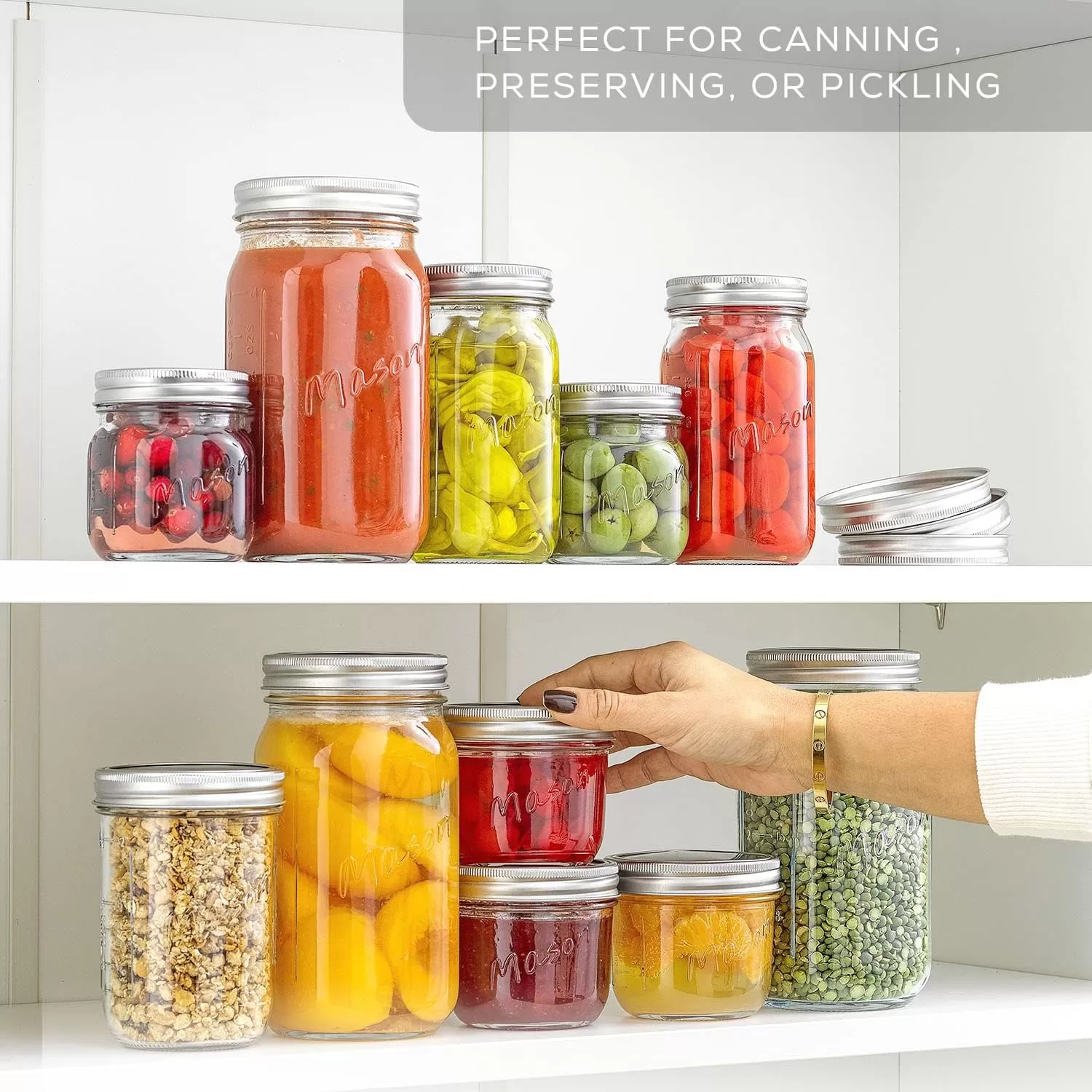 image8 Oz Mason Jars With Lids Labels and Measures 6Pack Wide Mouth Glass Jar with Lid and Band Airtight Canning Jars Overnight Oats Jars Salad Jars Sourdough Starter Jar8 Oz