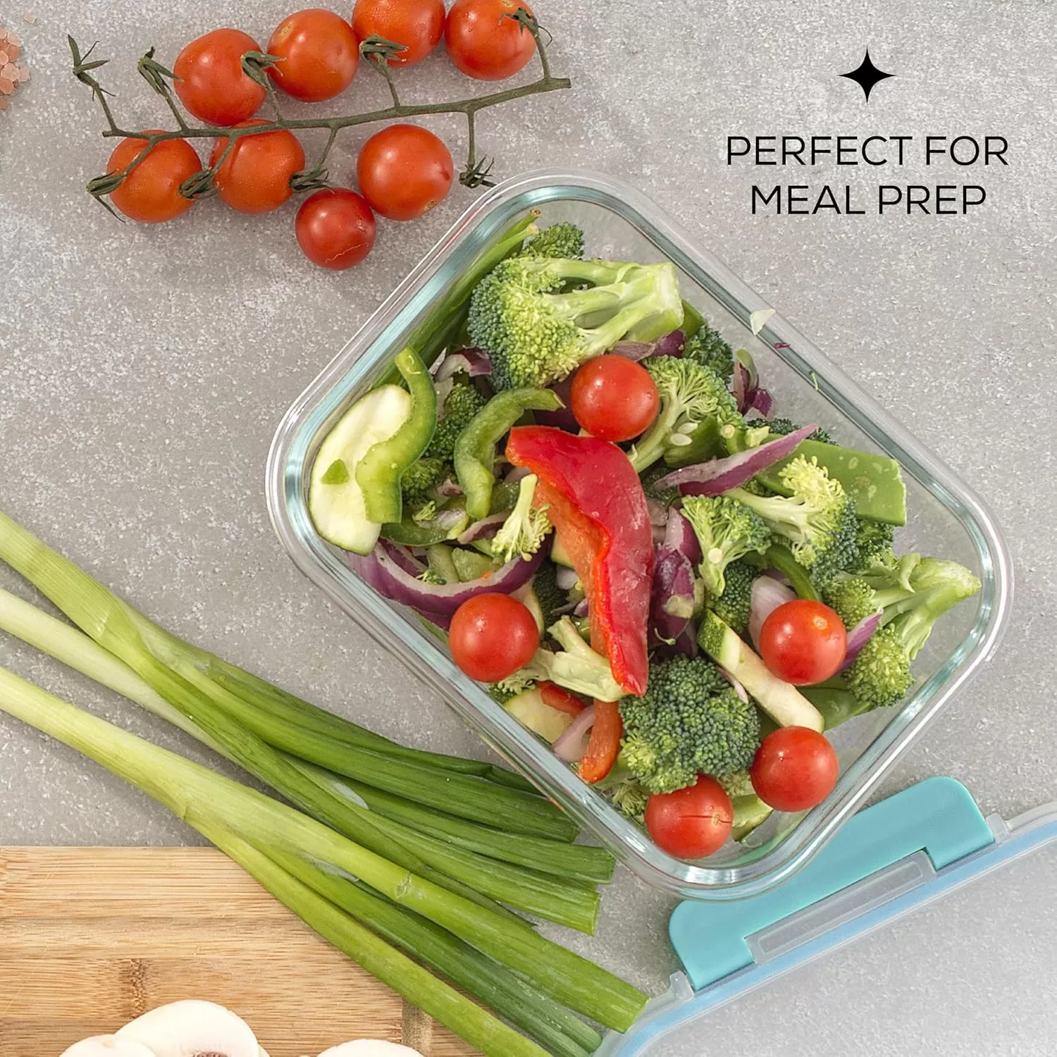 imageJoyJolt 24pc Fluted Glass Storage Containers with Lids 12 Airtight Freezer Safe Food Storage Containers Pantry Kitchen Storage Containers Glass Meal Prep Containers for LunchBlue