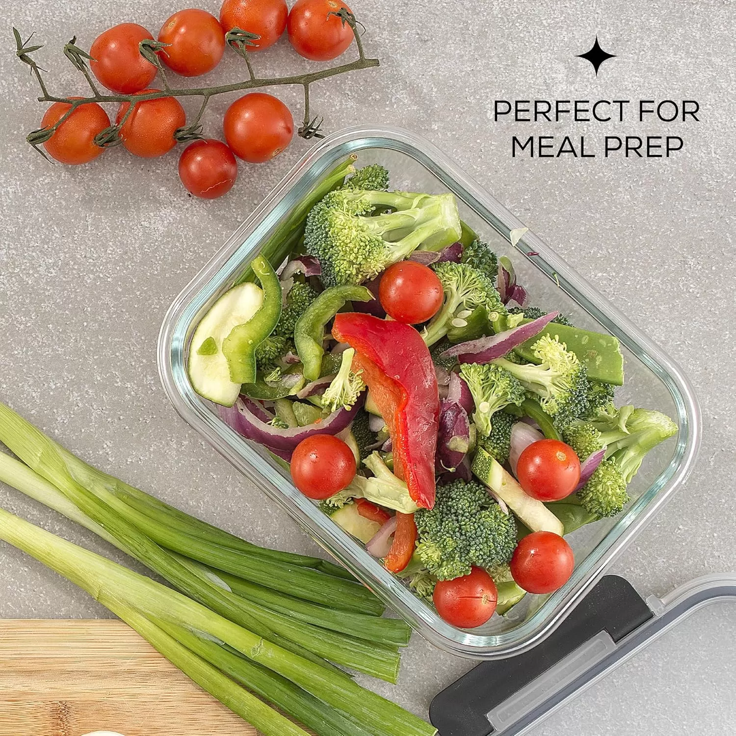 imageJoyJolt 24pc Fluted Glass Storage Containers with Lids 12 Airtight Freezer Safe Food Storage Containers Pantry Kitchen Storage Containers Glass Meal Prep Containers for LunchBlack