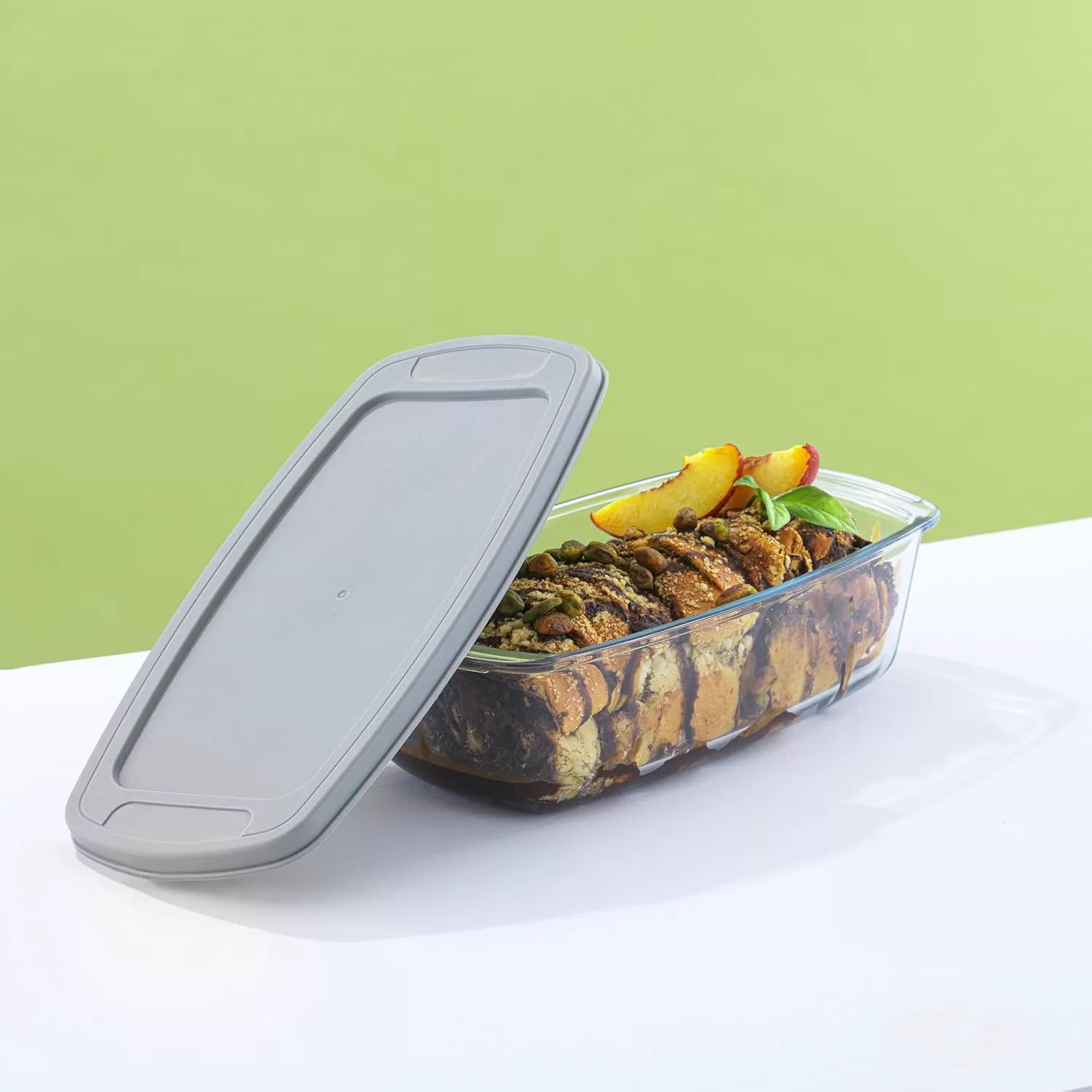 imageJoyJolt 3pc Loaf Pans for Baking Bread with Lids Baking Set 19 Quart Large Rectangular Baking Dish With Lid Oven Pan Banana Bread Pan Lasagna Pan Deep with Lid Bread Saver Container AirtightGray