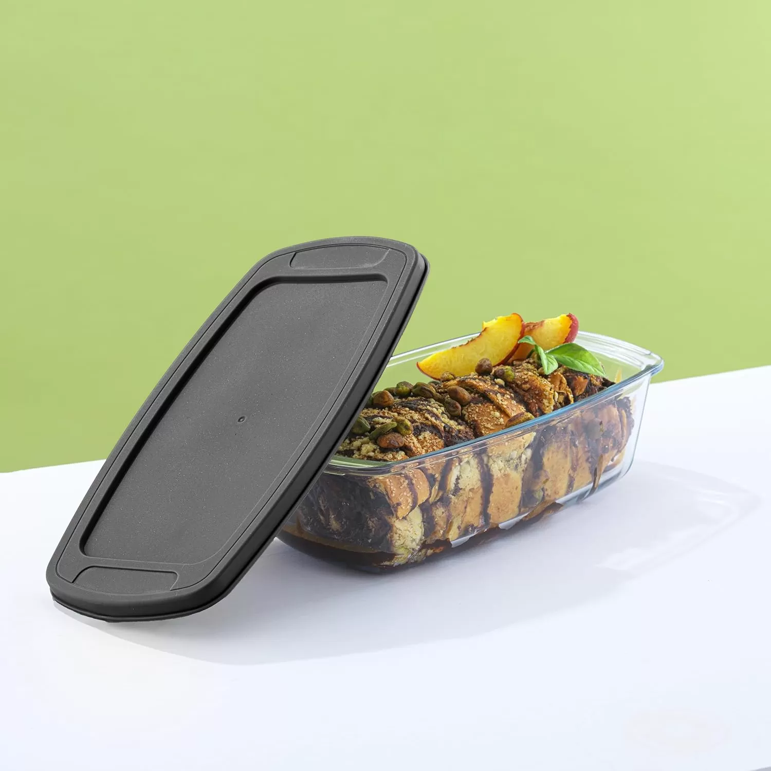 imageJoyJolt 3pc Loaf Pans for Baking Bread with Lids Baking Set 19 Quart Large Rectangular Baking Dish With Lid Oven Pan Banana Bread Pan Lasagna Pan Deep with Lid Bread Saver Container AirtightBlack
