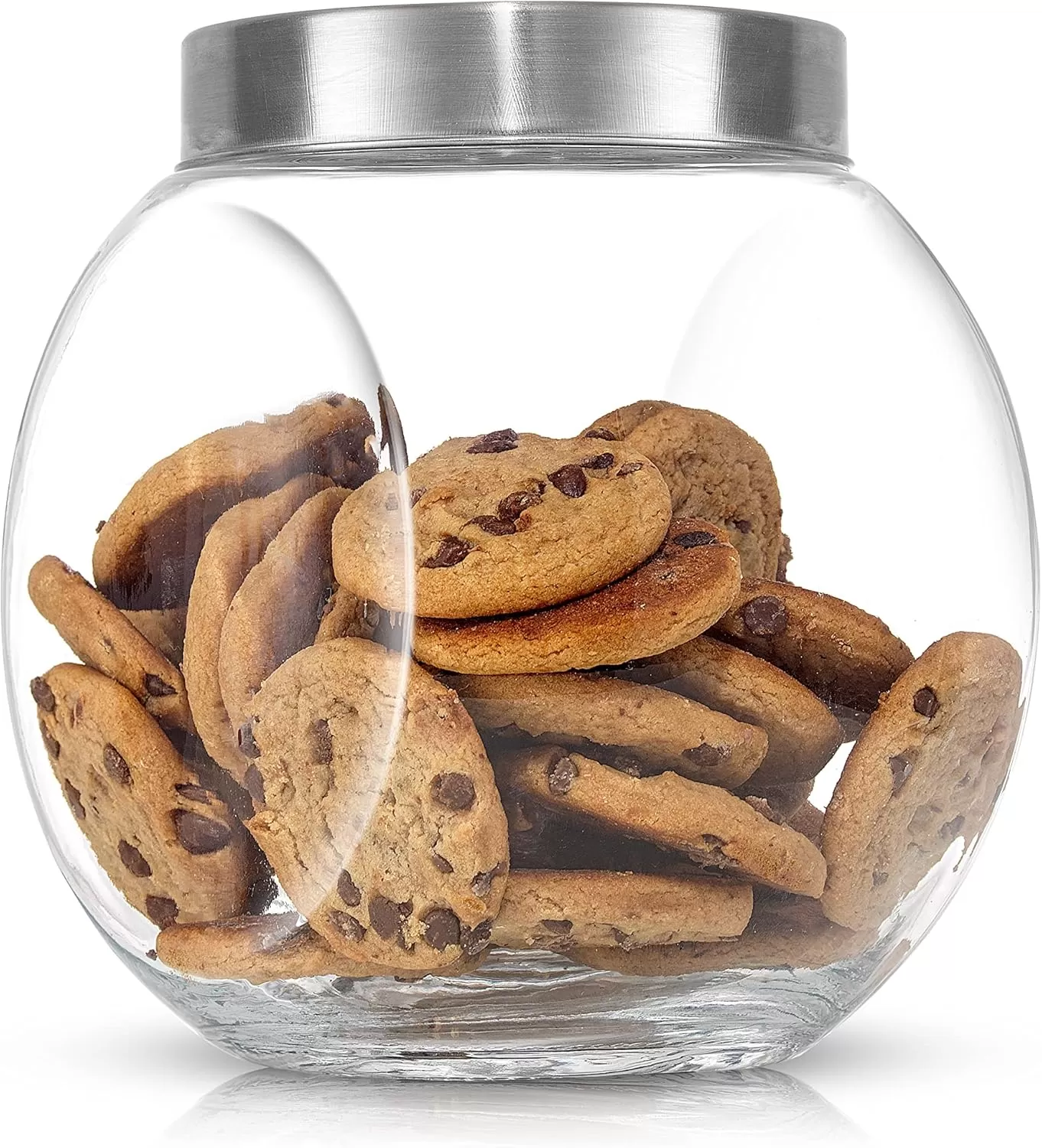 imageJoyJolt AllSides Cookie Jar Set of 2 Cookie Jars for Kitchen Counter with Lids Candy Jar Dog Treat Container Laundry Detergent Container Large Canisters Half Gallon Glass Jar with Lid Airtight