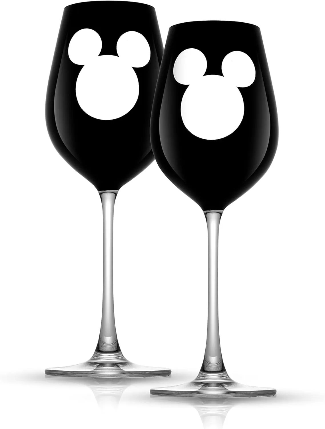 imageJoyJolt Disney Luxury Mickey Mouse Stemmed Red Wine Glasses European Crystal Wine Glasses Set of 2 Drinking Glasses Xmas Disney Stuff Gifts and Cups 23oz Black Wine Glass Disney Wine GlassWhite Wine Glasses