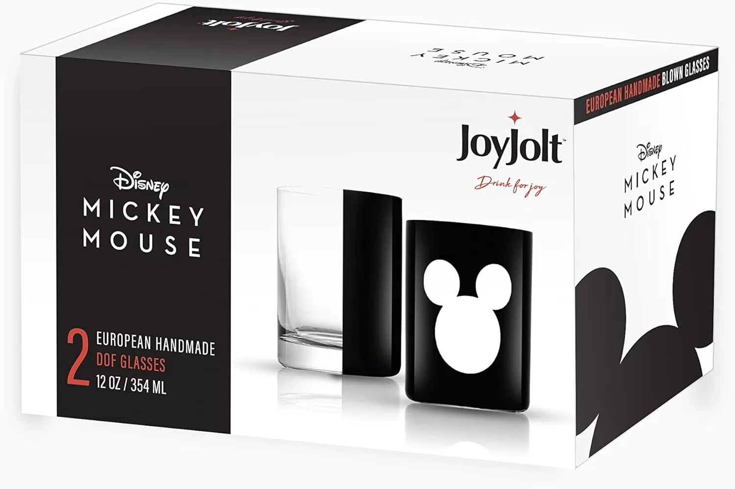 imageJoyJolt Disney Luxury Mickey Mouse Stemmed Red Wine Glasses European Crystal Wine Glasses Set of 2 Drinking Glasses Xmas Disney Stuff Gifts and Cups 23oz Black Wine Glass Disney Wine GlassWhiskey Glasses