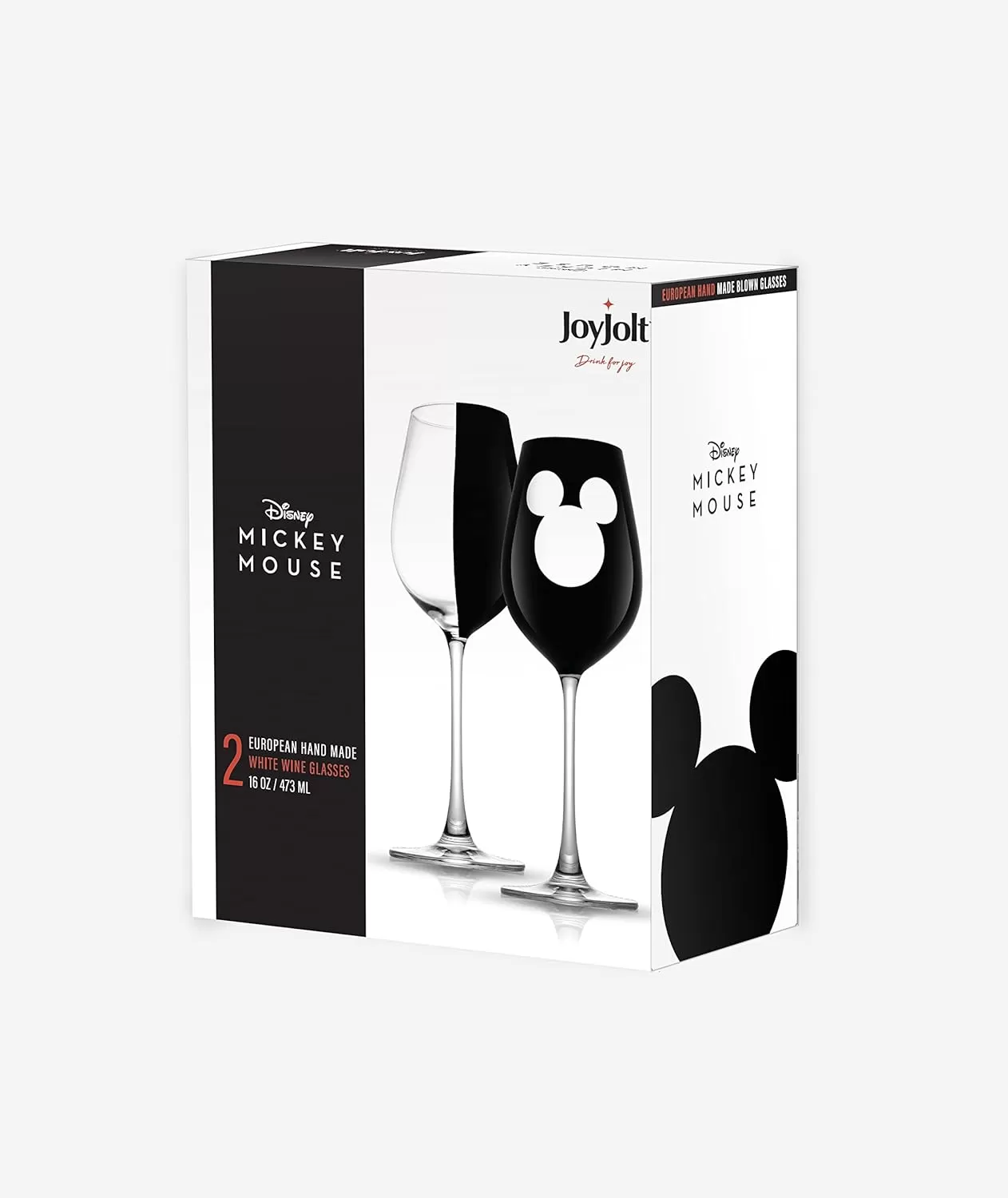 imageJoyJolt Disney Luxury Mickey Mouse Stemmed Red Wine Glasses European Crystal Wine Glasses Set of 2 Drinking Glasses Xmas Disney Stuff Gifts and Cups 23oz Black Wine Glass Disney Wine GlassWhite Wine Glasses