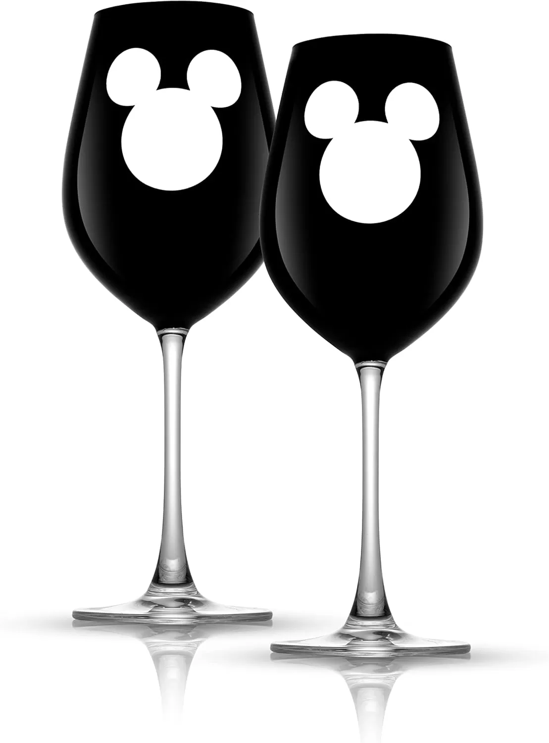 imageJoyJolt Disney Luxury Mickey Mouse Stemmed Red Wine Glasses European Crystal Wine Glasses Set of 2 Drinking Glasses Xmas Disney Stuff Gifts and Cups 23oz Black Wine Glass Disney Wine GlassRed Wine Glasses