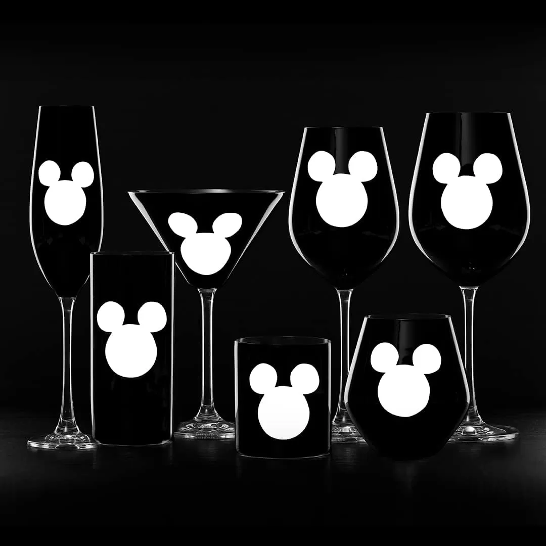imageJoyJolt Disney Luxury Mickey Mouse Stemmed Red Wine Glasses European Crystal Wine Glasses Set of 2 Drinking Glasses Xmas Disney Stuff Gifts and Cups 23oz Black Wine Glass Disney Wine GlassWhiskey Glasses