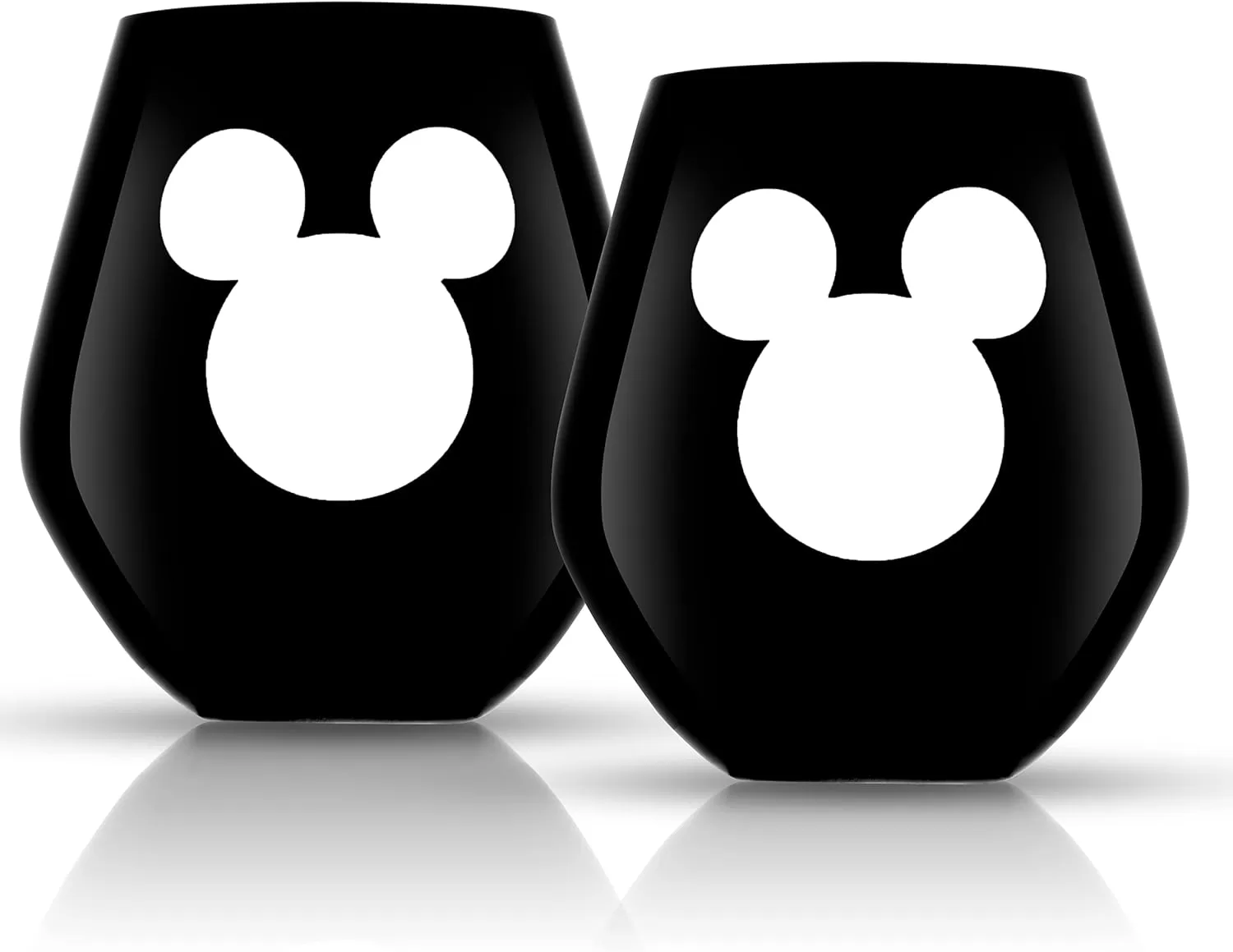 imageJoyJolt Disney Luxury Mickey Mouse Stemmed Red Wine Glasses European Crystal Wine Glasses Set of 2 Drinking Glasses Xmas Disney Stuff Gifts and Cups 23oz Black Wine Glass Disney Wine GlassStemless Wine Glasses