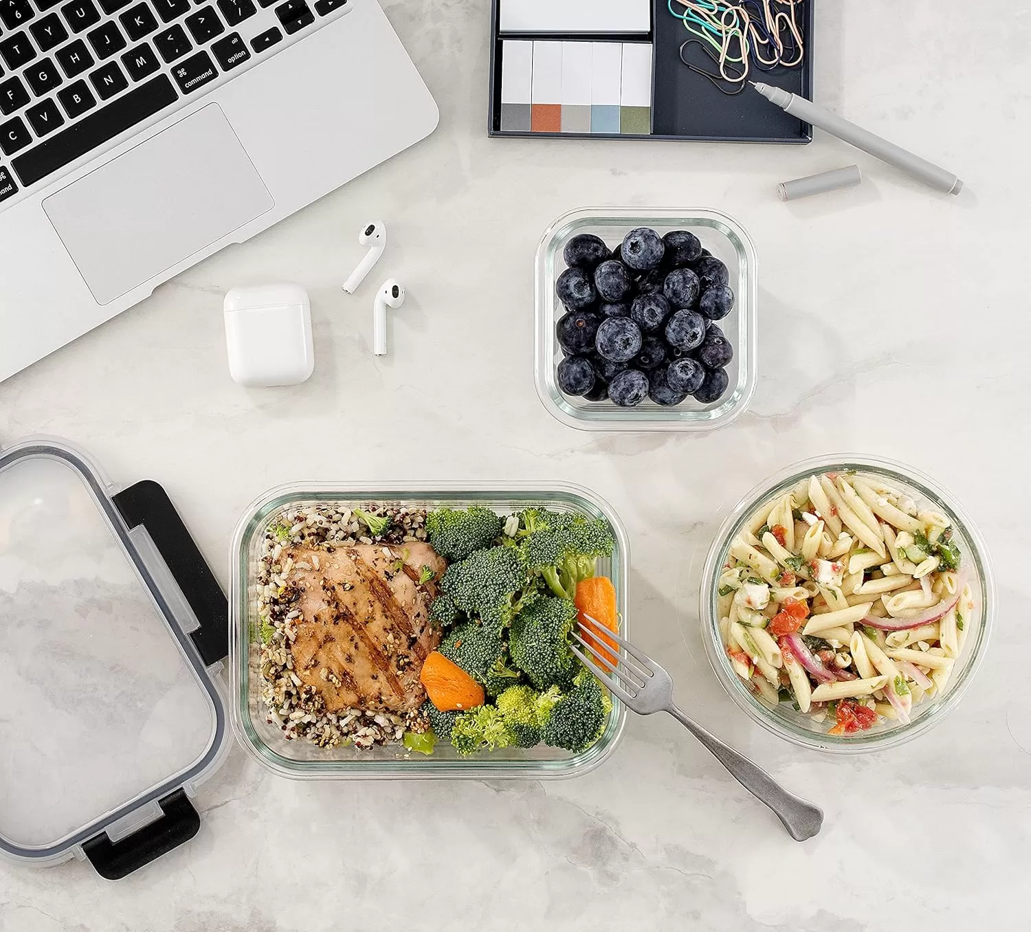 imageJoyJolt JoyFul 24pc12 Airtight Freezer Safe Food Storage Containers and 12 Lids Pantry Kitchen Storage Containers Glass Meal Prep Container for Lunch Glass Storage Containers with LidsColor Black