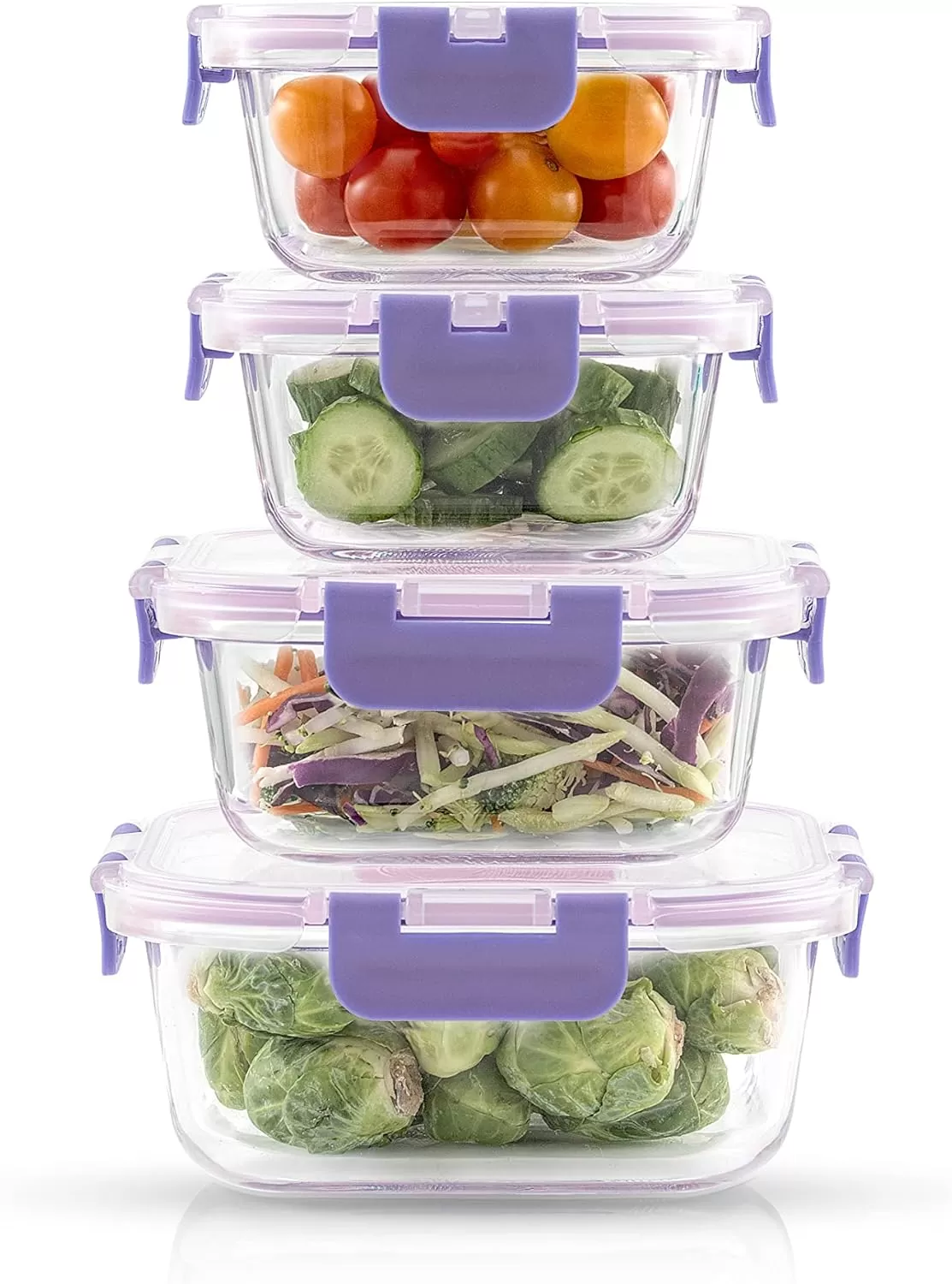 imageJoyJolt JoyFul 24pc12 Airtight Freezer Safe Food Storage Containers and 12 Lids Pantry Kitchen Storage Containers Glass Meal Prep Container for Lunch Glass Storage Containers with LidsColor Very Peri