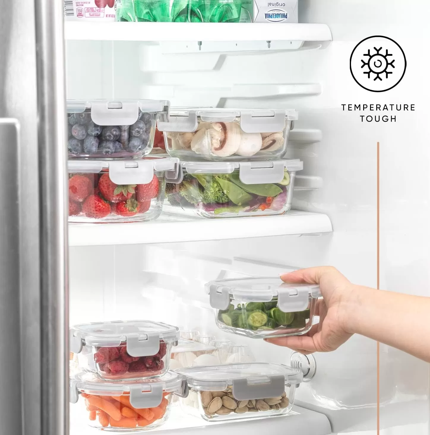 imageJoyJolt JoyFul 24pc12 Airtight Freezer Safe Food Storage Containers and 12 Lids Pantry Kitchen Storage Containers Glass Meal Prep Container for Lunch Glass Storage Containers with LidsColor Grey