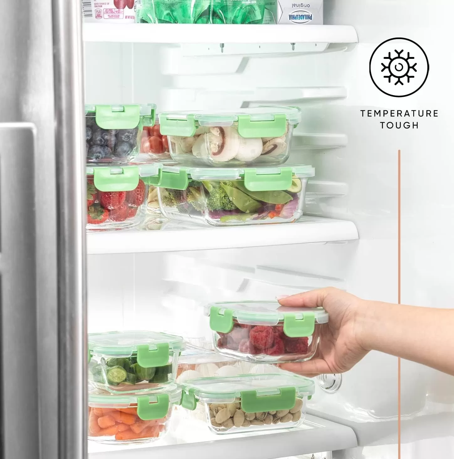 imageJoyJolt JoyFul 24pc12 Airtight Freezer Safe Food Storage Containers and 12 Lids Pantry Kitchen Storage Containers Glass Meal Prep Container for Lunch Glass Storage Containers with LidsColor Green
