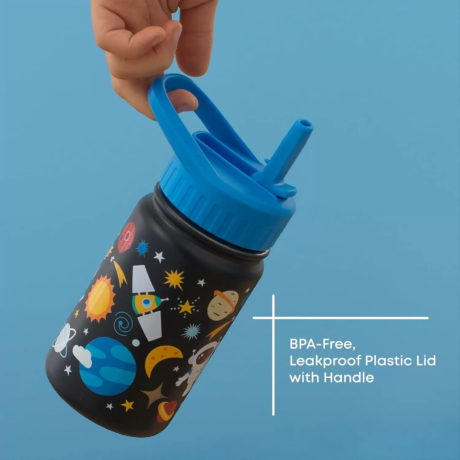 imageJoyJolt Kids Water Bottle with Straw Lid 12oz Small Stainless Steel Reusable Tumbler for Kids Girls Boys or Teen Vacuum Insulated Water Bottle for School Travel and Outdoors LeakproofSpace