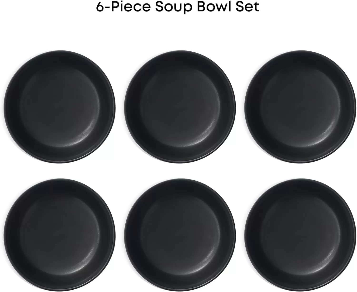 imageJoyJolt Mesa 23oz Stoneware Soup Bowls Dishwasher and Microwave Safe Bowls 58quot Matte Beige Cereal Bowls Set of 6 Bowls for Kitchen Pasta Oatmeal Salad Ice Cream or Dessert BowlsBlack