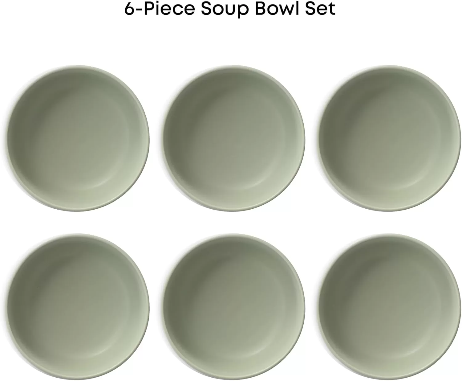 imageJoyJolt Mesa 23oz Stoneware Soup Bowls Dishwasher and Microwave Safe Bowls 58quot Matte Beige Cereal Bowls Set of 6 Bowls for Kitchen Pasta Oatmeal Salad Ice Cream or Dessert BowlsGreen