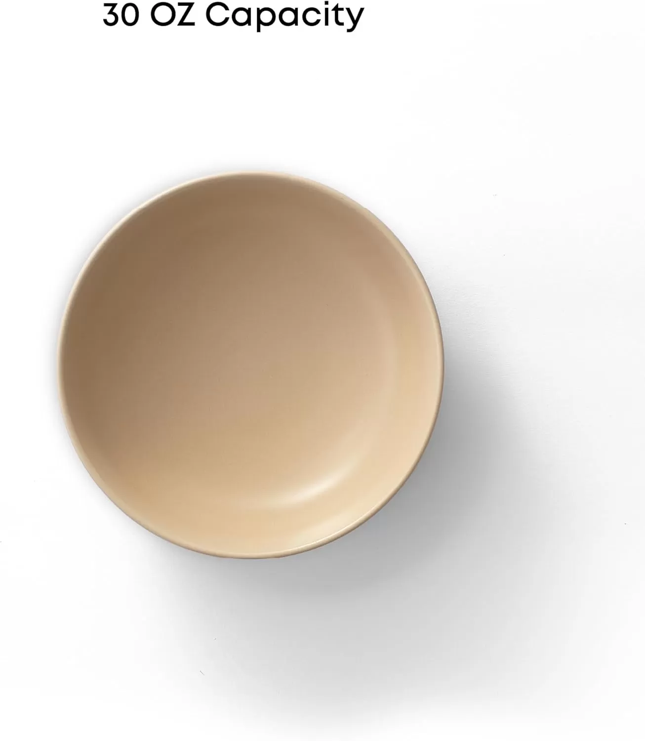 imageJoyJolt Mesa 30oz Stoneware Pasta Bowls Set of 4 Salad Bowls Serving Bowls for Kitchen Oatmeal Soup Dinner Matte Sage Green Dishwasher and Microwave Safe Wide and Shallow Plate BowlsBeige