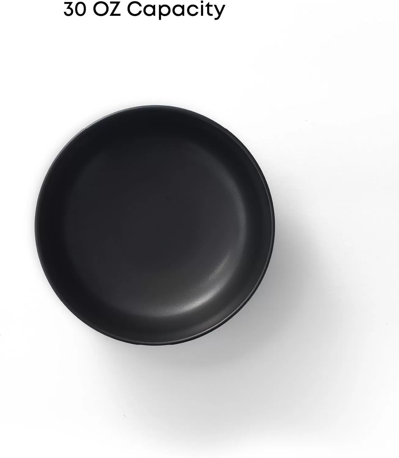 imageJoyJolt Mesa 30oz Stoneware Pasta Bowls Set of 4 Salad Bowls Serving Bowls for Kitchen Oatmeal Soup Dinner Matte Sage Green Dishwasher and Microwave Safe Wide and Shallow Plate BowlsBlack