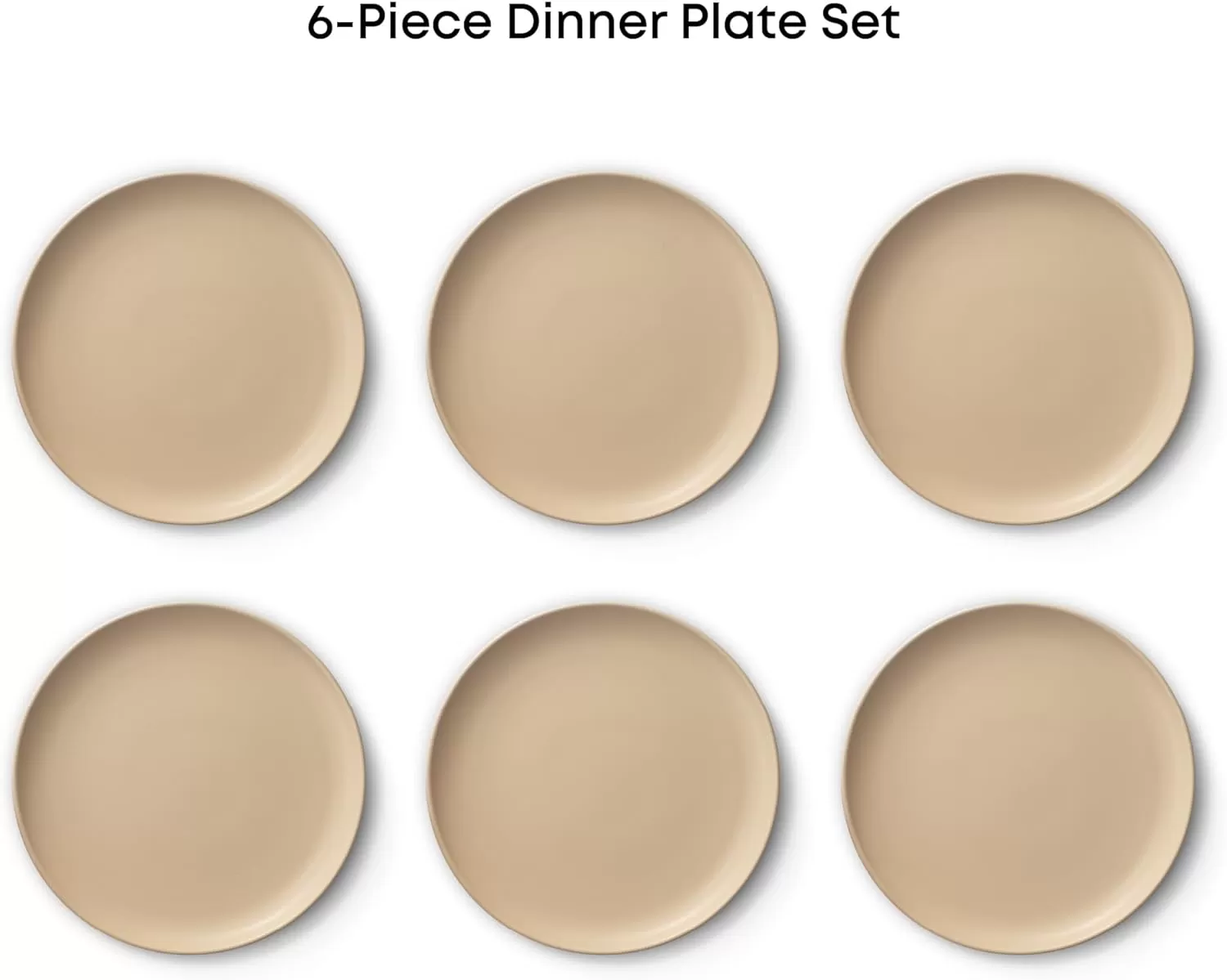 imageJoyJolt Mesa Stoneware Dinner Plates Set of 6 105 Dish Set Dishwasher and Microwave Safe Plate Set Modern Rustic Dinnerware Kitchen Serving Dishes  Matte White LinenBeige