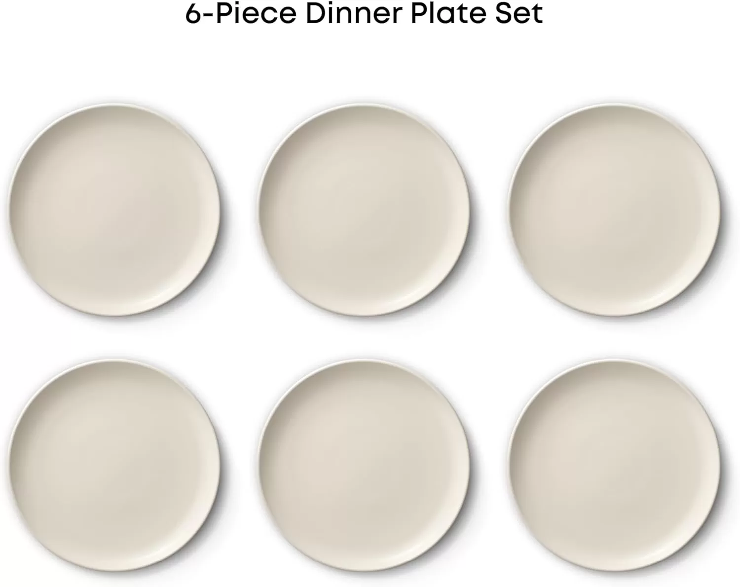 imageJoyJolt Mesa Stoneware Dinner Plates Set of 6 105 Dish Set Dishwasher and Microwave Safe Plate Set Modern Rustic Dinnerware Kitchen Serving Dishes  Matte White LinenLinen