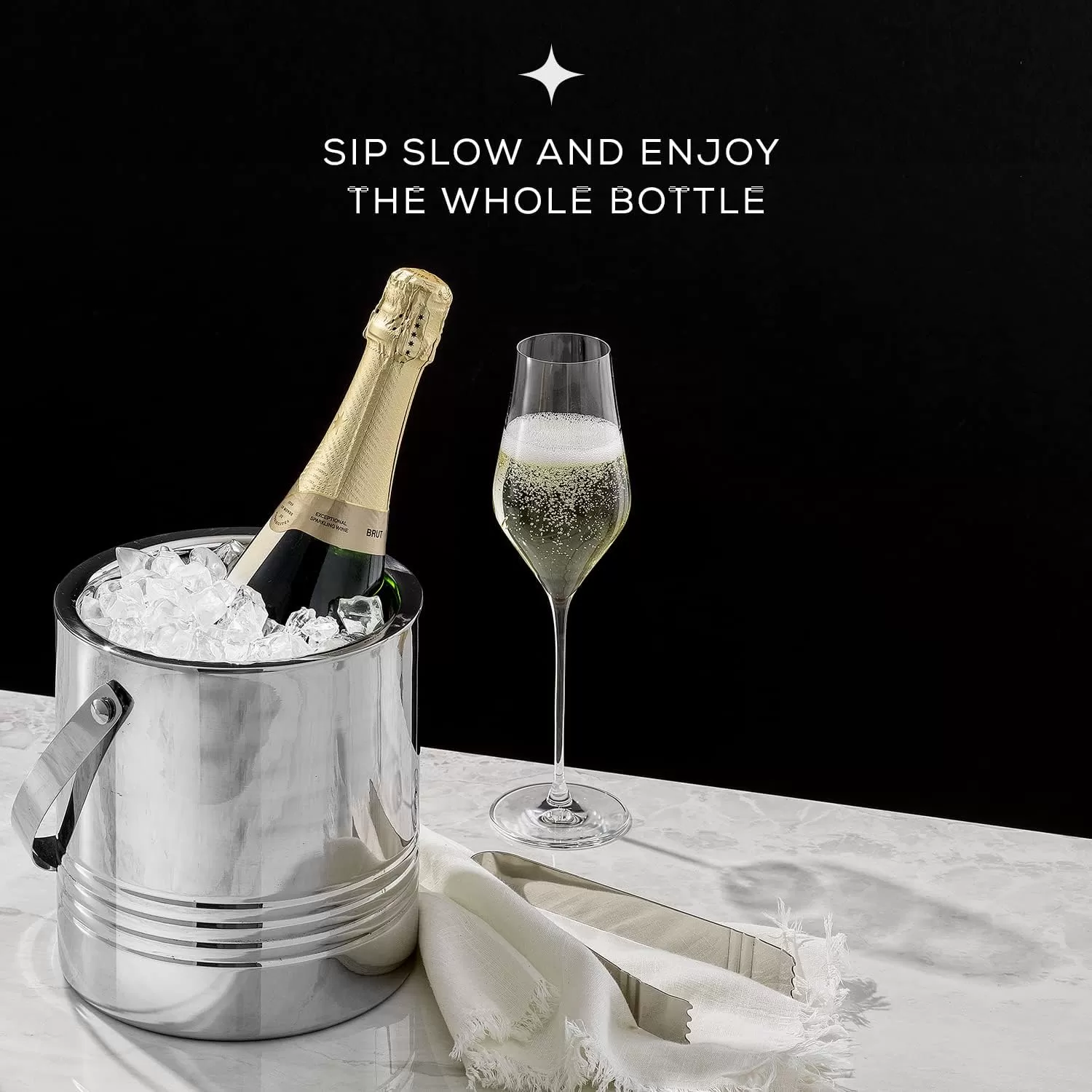imageJoyJolt Metal Double Wall Ice Bucket with Lid Ice Tongs and Strainer 3L Insulated Ice Bucket for Cocktail Bar Wine Home Bar Accessories Parties Champagne Bucket Stainless Steel Ice Buckets