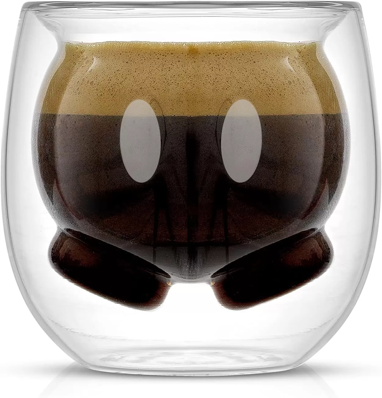 imageJoyJolt Mickey Pants and Minnie Skirt 3D 74oz Double Wall Glass Coffee Cups 2pc Disney Coffee Mug Espresso Cups and Tea Cups Collection of Double Wall Glasses and Disney Gifts2 Oz