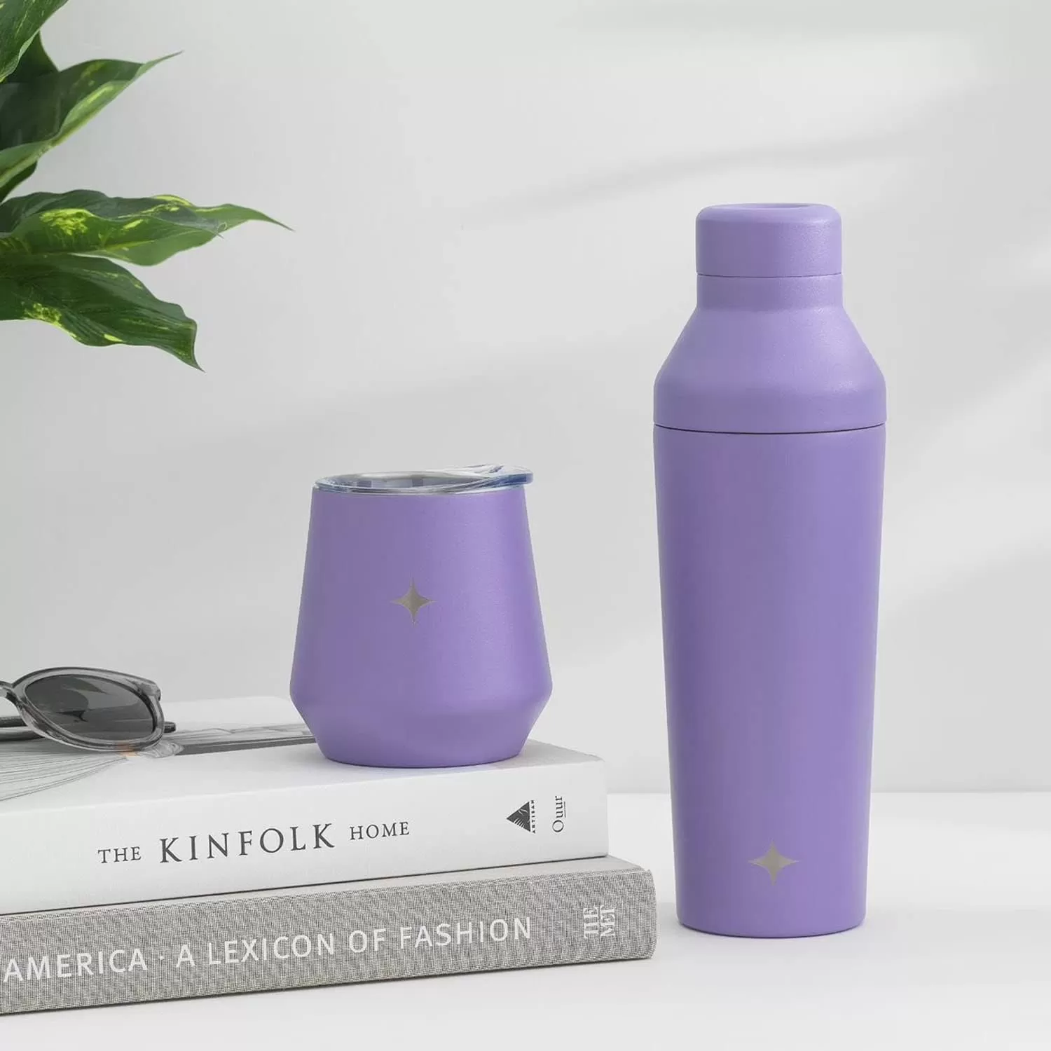 imageJoyJolt TriInsulated Wine Tumbler with Lid Pack 12 oz Tumbler Slider and Straw Lids Vacuum Double Walled Stainless Steel Stemless Wine Glass Copper Lined for Very Cold Drinks Travel and CampingLilac Purple
