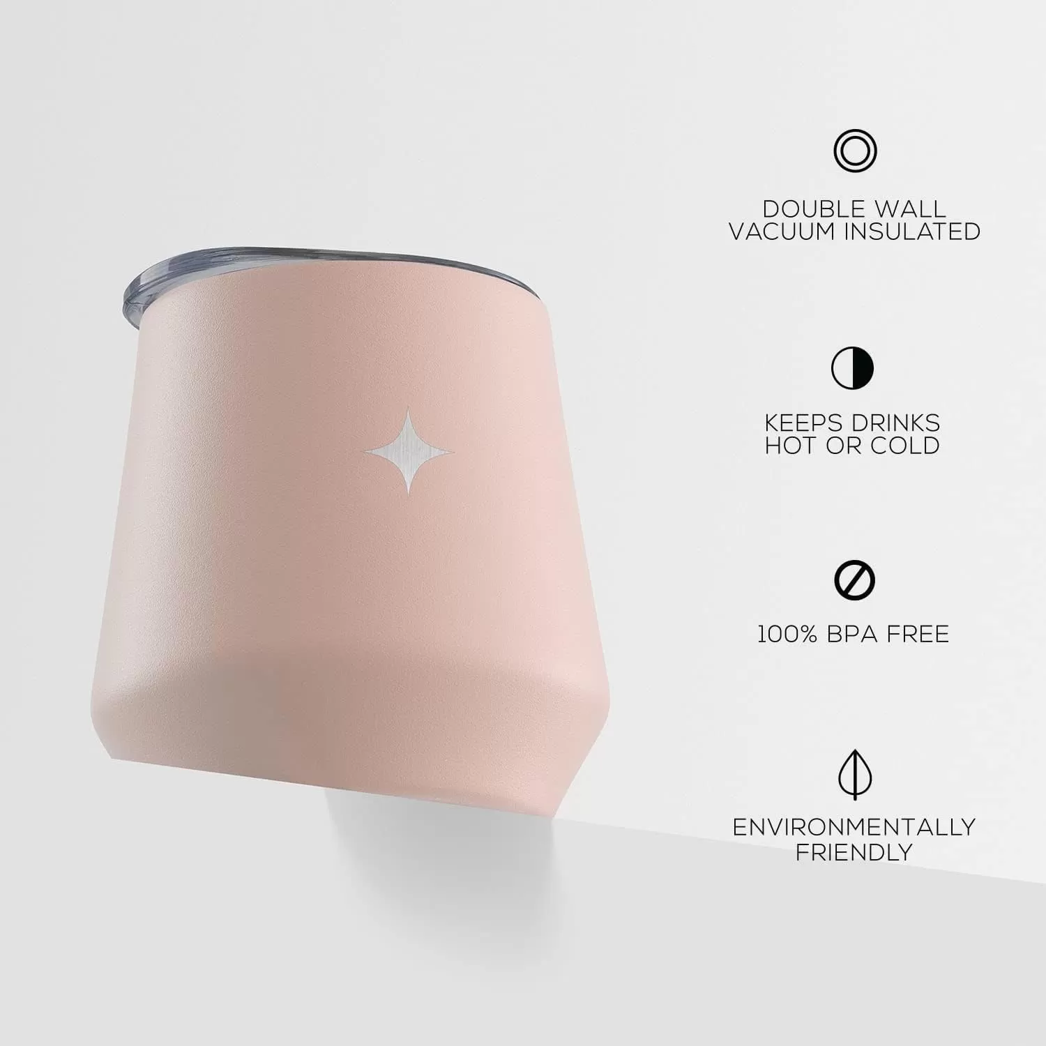 imageJoyJolt TriInsulated Wine Tumbler with Lid Pack 12 oz Tumbler Slider and Straw Lids Vacuum Double Walled Stainless Steel Stemless Wine Glass Copper Lined for Very Cold Drinks Travel and CampingBlush Pink