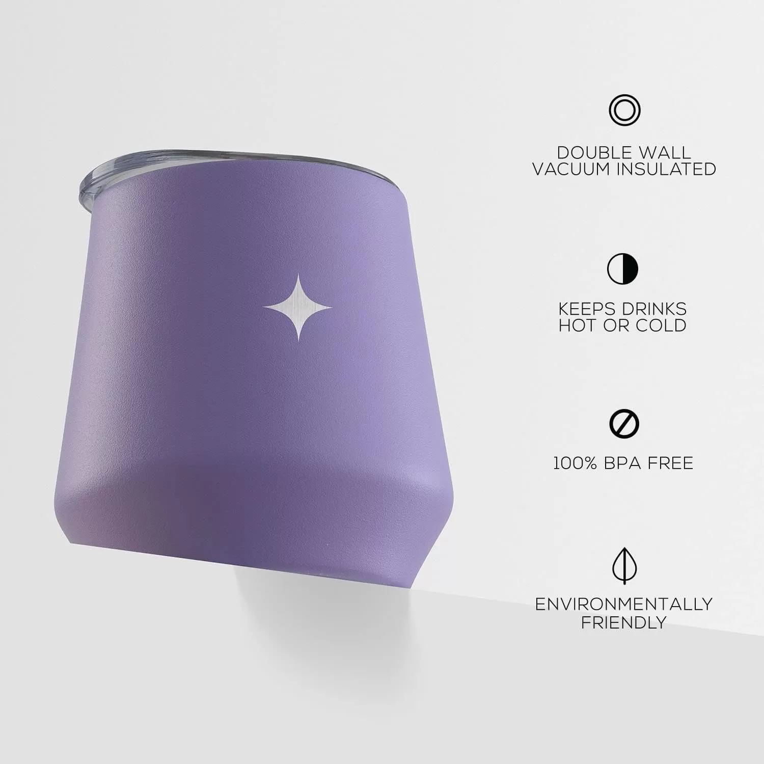 imageJoyJolt TriInsulated Wine Tumbler with Lid Pack 12 oz Tumbler Slider and Straw Lids Vacuum Double Walled Stainless Steel Stemless Wine Glass Copper Lined for Very Cold Drinks Travel and CampingLilac Purple
