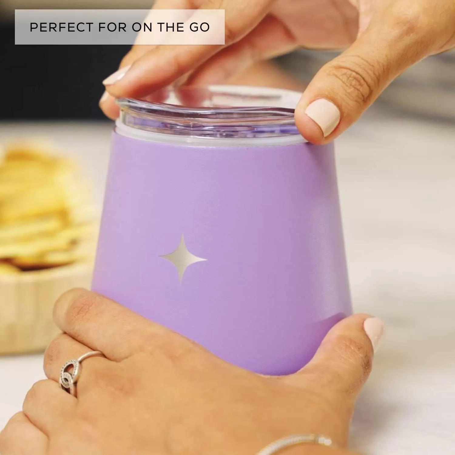 imageJoyJolt TriInsulated Wine Tumbler with Lid Pack 12 oz Tumbler Slider and Straw Lids Vacuum Double Walled Stainless Steel Stemless Wine Glass Copper Lined for Very Cold Drinks Travel and CampingLilac Purple