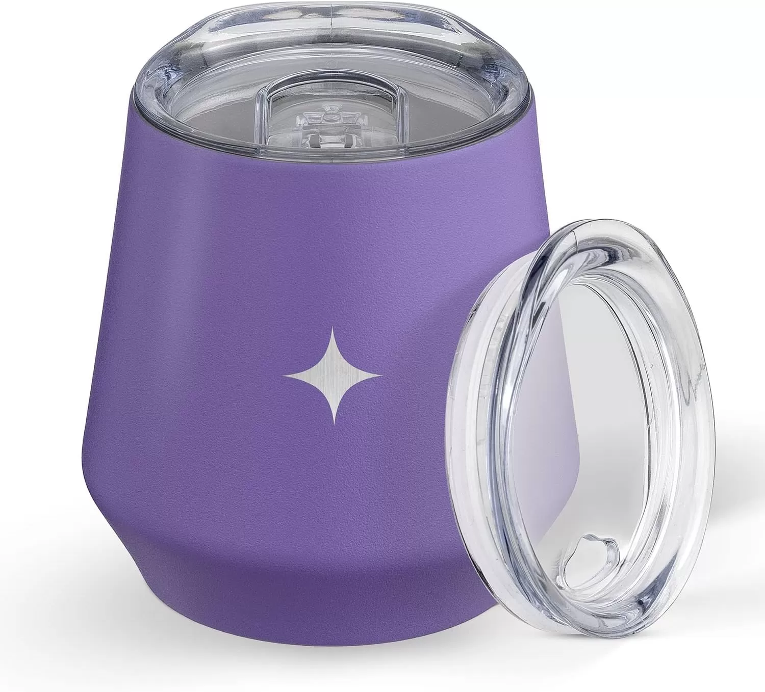 imageJoyJolt TriInsulated Wine Tumbler with Lid Pack 12 oz Tumbler Slider and Straw Lids Vacuum Double Walled Stainless Steel Stemless Wine Glass Copper Lined for Very Cold Drinks Travel and CampingLilac Purple