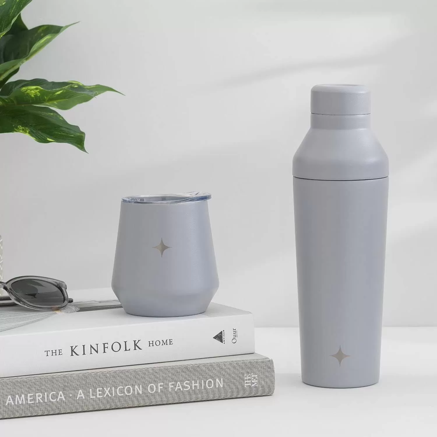 imageJoyJolt TriInsulated Wine Tumbler with Lid Pack 12 oz Tumbler Slider and Straw Lids Vacuum Double Walled Stainless Steel Stemless Wine Glass Copper Lined for Very Cold Drinks Travel and CampingDove Grey
