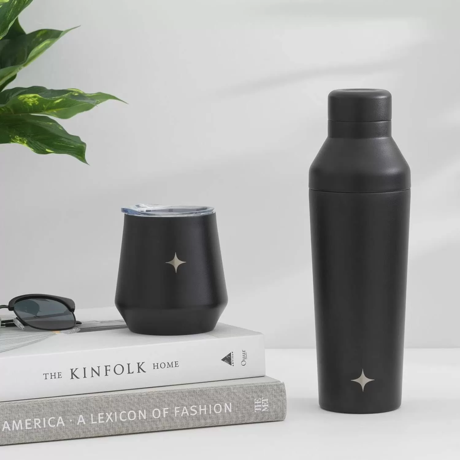 imageJoyJolt TriInsulated Wine Tumbler with Lid Pack 12 oz Tumbler Slider and Straw Lids Vacuum Double Walled Stainless Steel Stemless Wine Glass Copper Lined for Very Cold Drinks Travel and CampingMatte Black