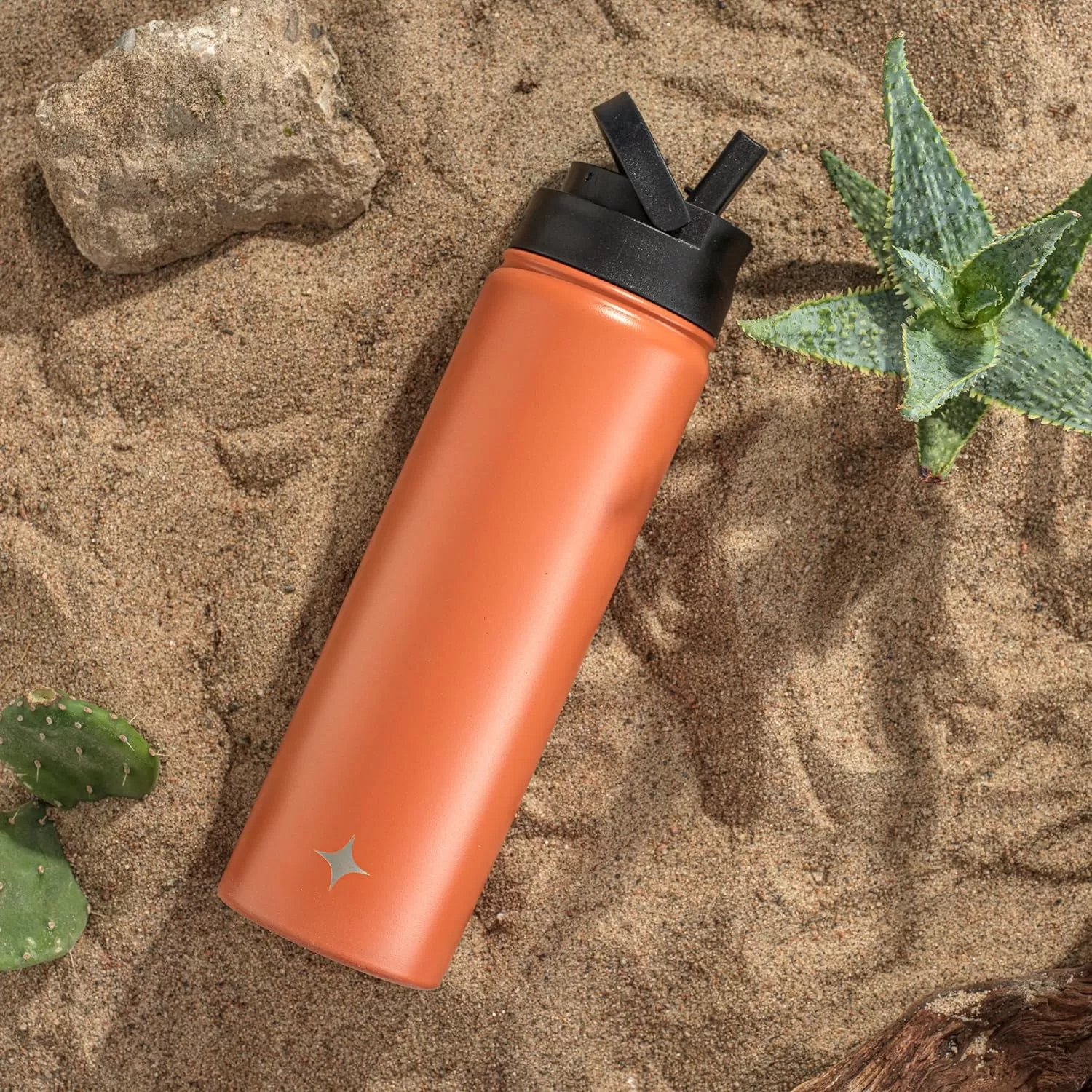 imageJoyJolt Triple Insulated Water Bottle with Straw Lid AND Flip Lid 32oz Large Water Bottle 12 Hour HotCold Vacuum Insulated Stainless Steel Bottle BPAFree Leakproof Water Bottles  Thermos BottleTerracotta