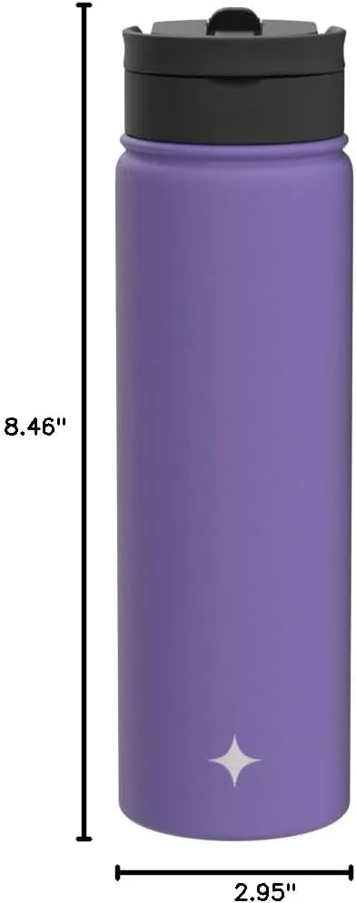 imageJoyJolt Triple Insulated Water Bottle with Straw Lid AND Flip Lid 32oz Large Water Bottle 12 Hour HotCold Vacuum Insulated Stainless Steel Bottle BPAFree Leakproof Water Bottles  Thermos BottleLilac Purple