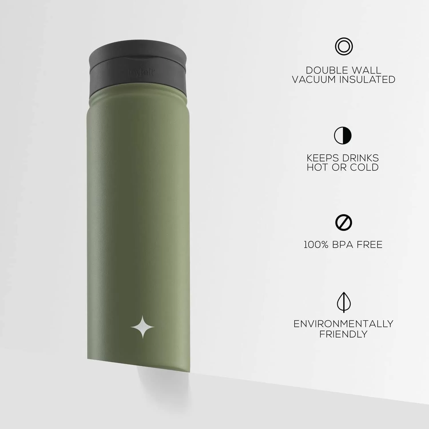 imageJoyJolt Triple Insulated Water Bottle with Straw Lid AND Flip Lid 32oz Large Water Bottle 12 Hour HotCold Vacuum Insulated Stainless Steel Bottle BPAFree Leakproof Water Bottles  Thermos BottleForest Green