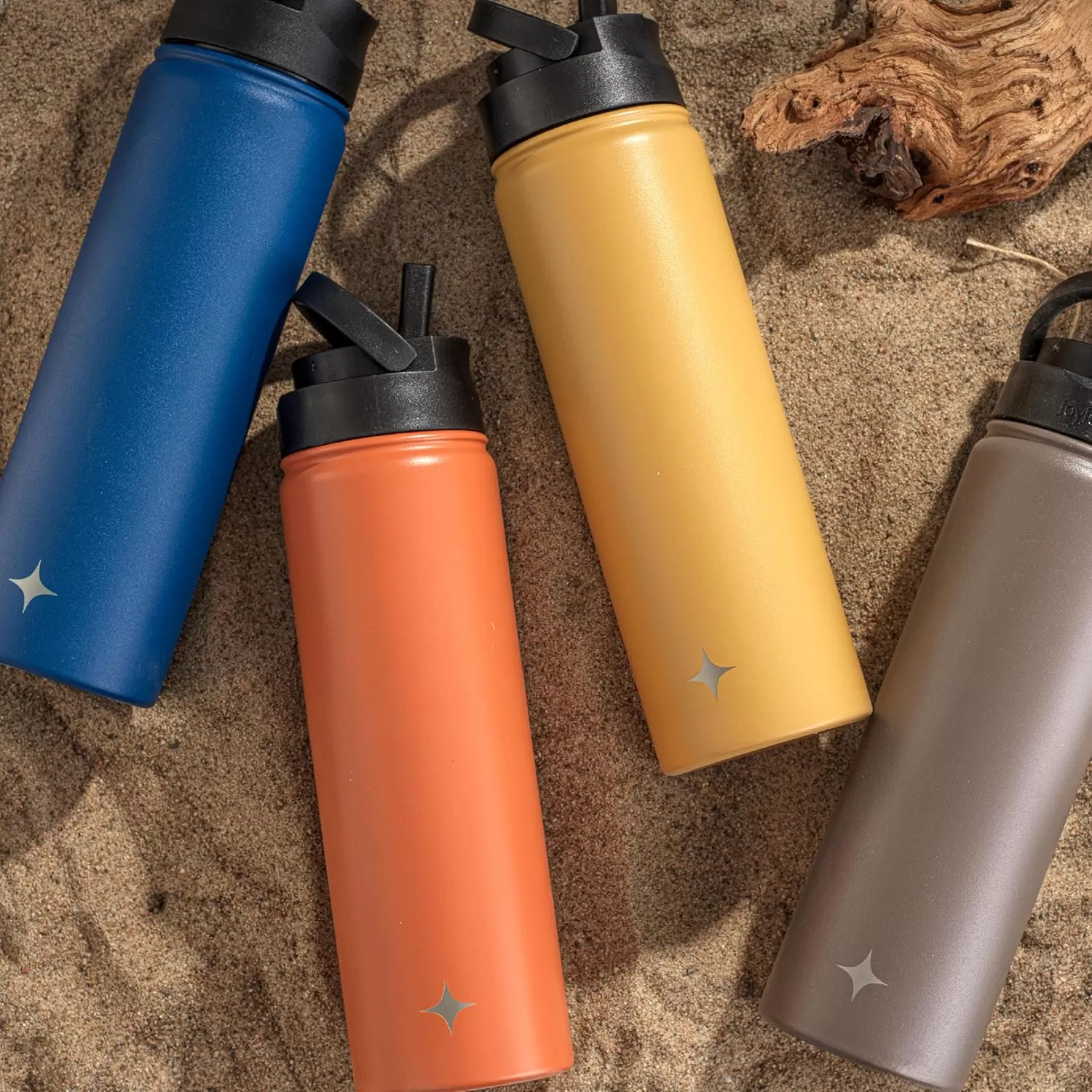 imageJoyJolt Triple Insulated Water Bottle with Straw Lid AND Flip Lid 32oz Large Water Bottle 12 Hour HotCold Vacuum Insulated Stainless Steel Bottle BPAFree Leakproof Water Bottles  Thermos BottleGoldenrod