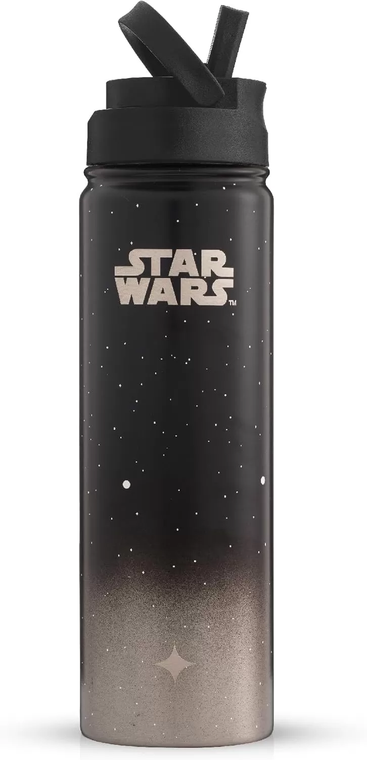 imageJoyJolt Triple Insulated Water Bottle with Straw Lid AND Flip Lid 32oz Large Water Bottle 12 Hour HotCold Vacuum Insulated Stainless Steel Bottle BPAFree Leakproof Water Bottles  Thermos BottleDeath Star