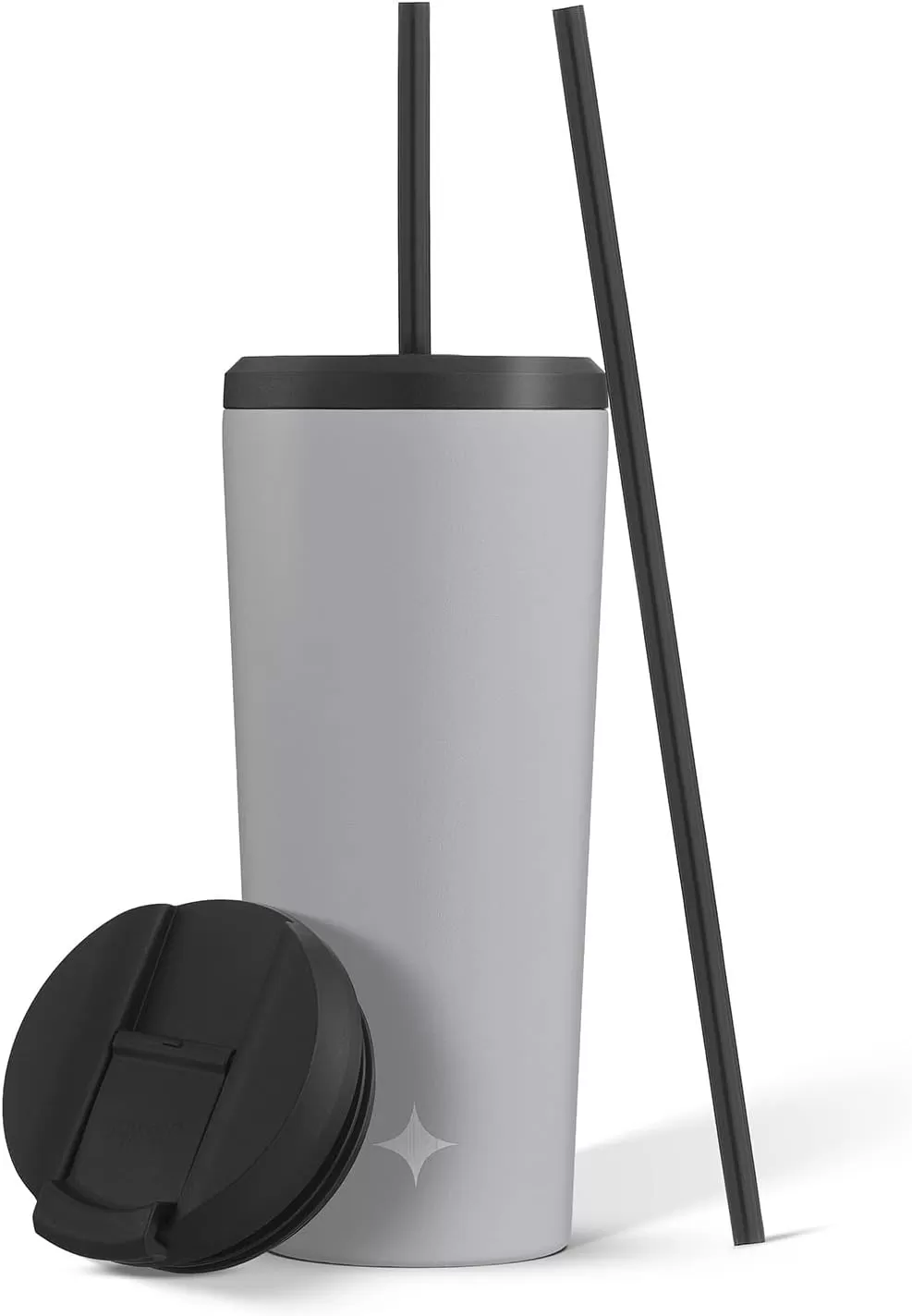 imageJoyJolt Vacuum Insulated 24 oz Tumbler with Lid and Straw 2 Each Vacuum Double Wall Stainless Steel Tumbler Copper Lined for 12Hr HoldCold Drinks Leakproof Water Bottle Tea or Iced Coffee CupDovey Grey